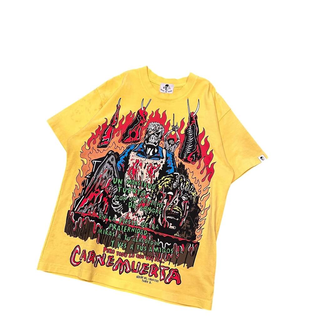 Warren Lotas Carne Muerta Yellow Graphic T-Shirt